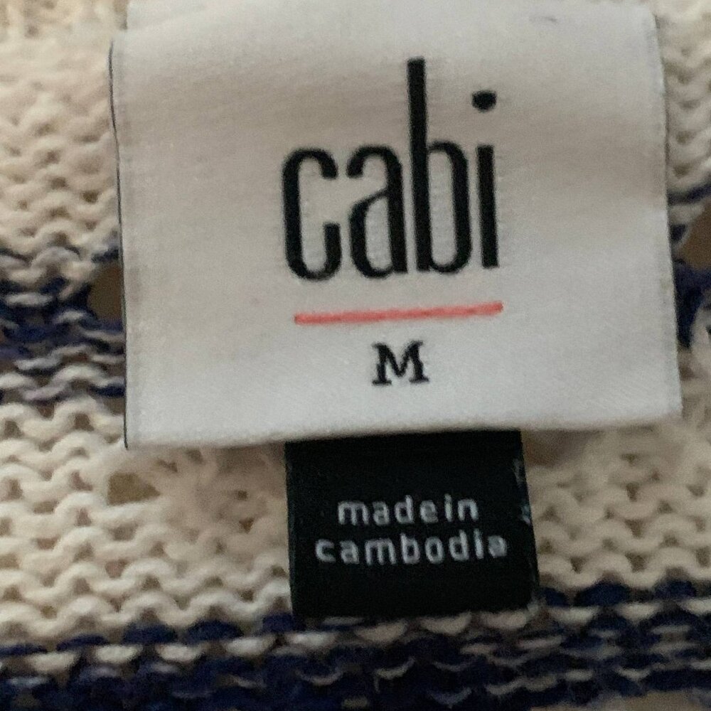 CAbi Navy & White Striped Knit Oversized Sweater - Size M (fits L) - Picture 10 of 10